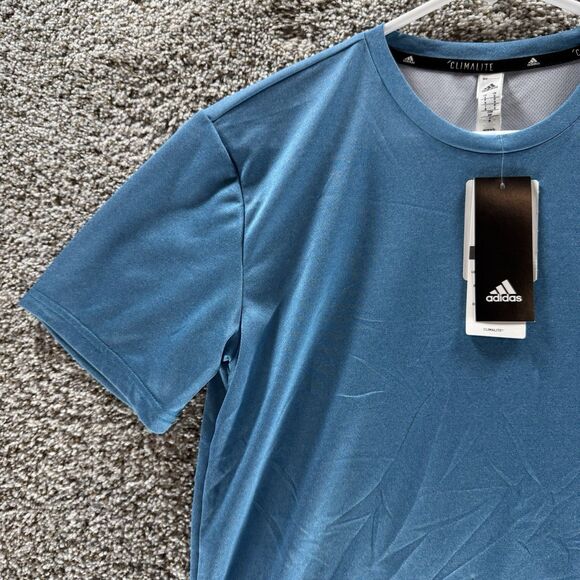Adidas Shirt Mens Small Blue Climalite Tech Tee New With Tags Short Sleeve Adult - Picture 4 of 12
